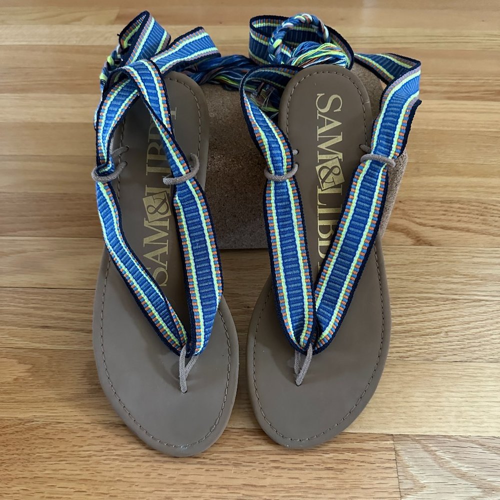 Sam & Libby Gladiator Blue Blossom Sandals Size 9